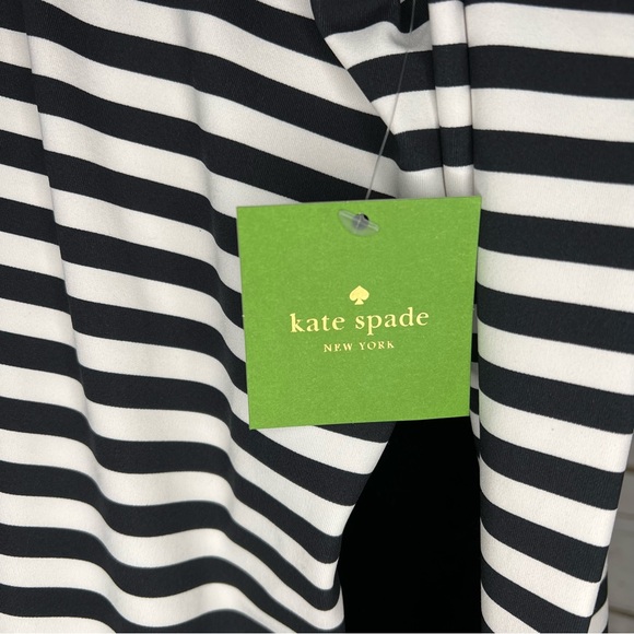 Kate Spade Stripe Ruffle Pullover Black/Cream - Picture 9 of 9